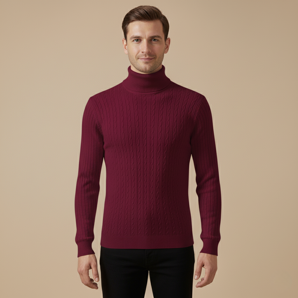 Herren Rollkragen Pullover – Warm haltender in verschiedenen Farben, Pflegeleicht