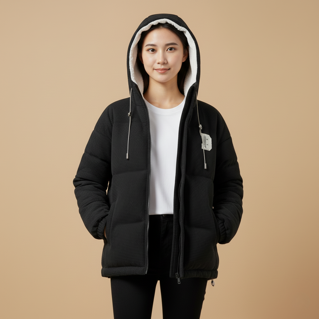 Jacke Fleecegefüttert mit Kapuze – Warme Freizeitjacke für Outdoor-Aktivitäten