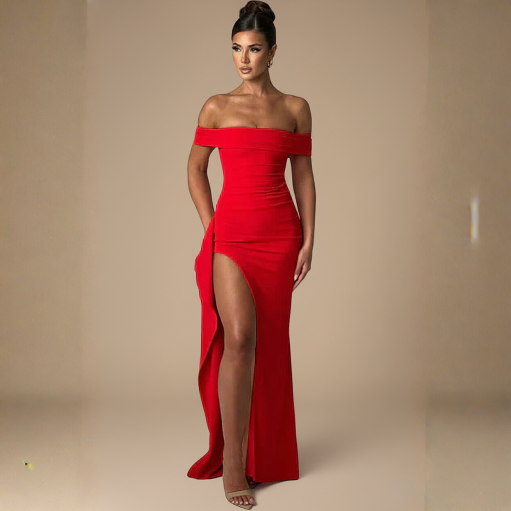 Maxikleid für Frauen mit Eleganter Passform und Dezente Schlitz – Ideal für Abendveranstaltungen und Formelle Anlässe