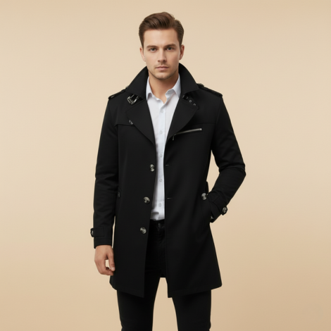 Trenchcoat für Herren im Klassischen Design – Eleganter Business- und Freizeitstil