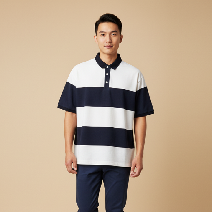 Herren Polo Shirt Kurzarm mit Kontrastkragen und Taschen - Poloshirt für den Sommer