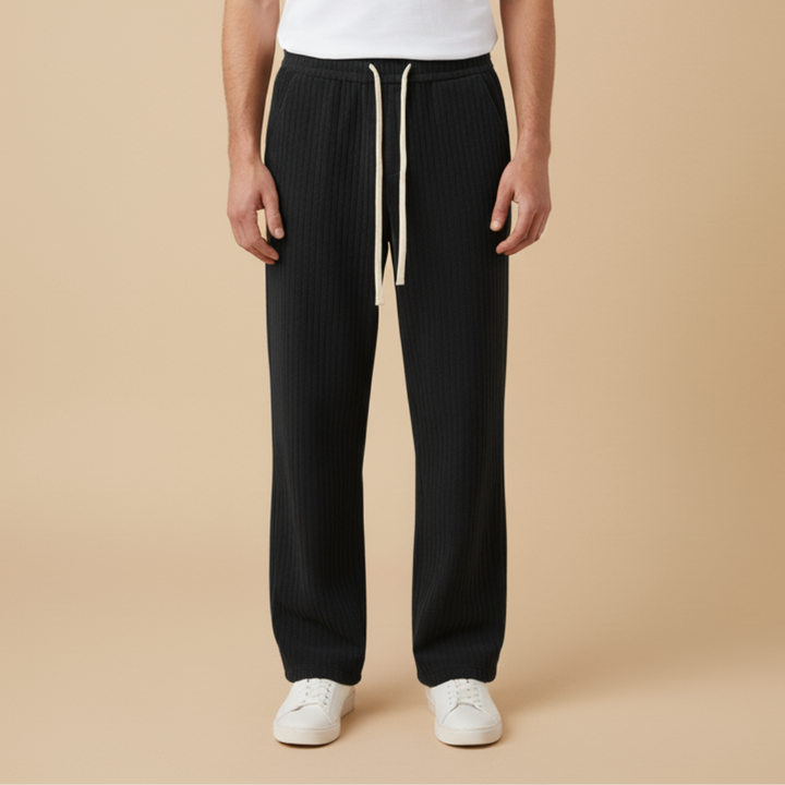 Cord Hosen Herren im Retro-Stil mit Weitem Bein und Elastischem Kordelzug für Lässige Freizeitlooks