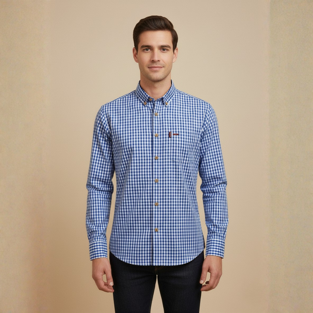 Herrenhemd Karomuster Stilvoll für Frühling - Bequeme Passform, Atmungsaktiv, Vielseitig