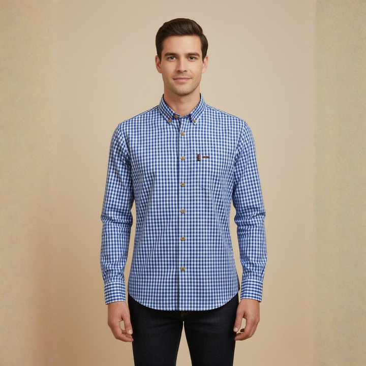 Herrenhemd Karomuster Stilvoll für Frühling - Bequeme Passform, Atmungsaktiv, Vielseitig