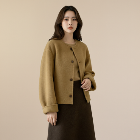 Mäntel Damen – Eleganter Woll-Mantel für Herbst und Winter mit langen Ärmeln