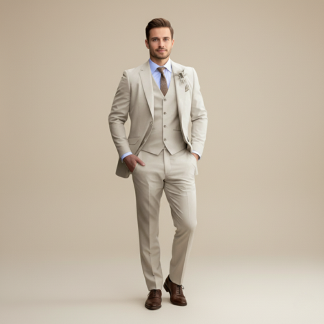 Herrenanzug 3-teilig für Hochzeiten – Eleganter Anzug mit Blazer, Hose und Weste für Formelle Anlässe