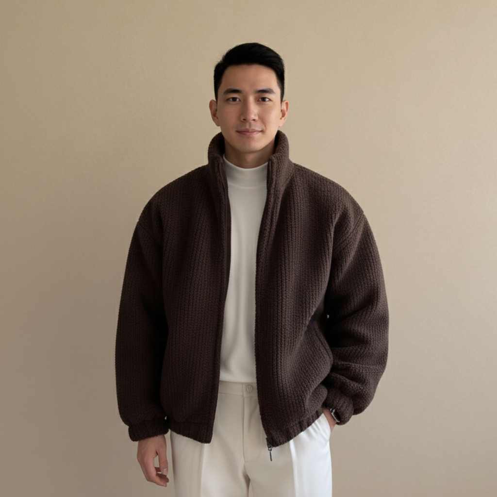 Herren Cordjacke mit Kragen – Bequeme und Warme Kurzjacke für den Herbst