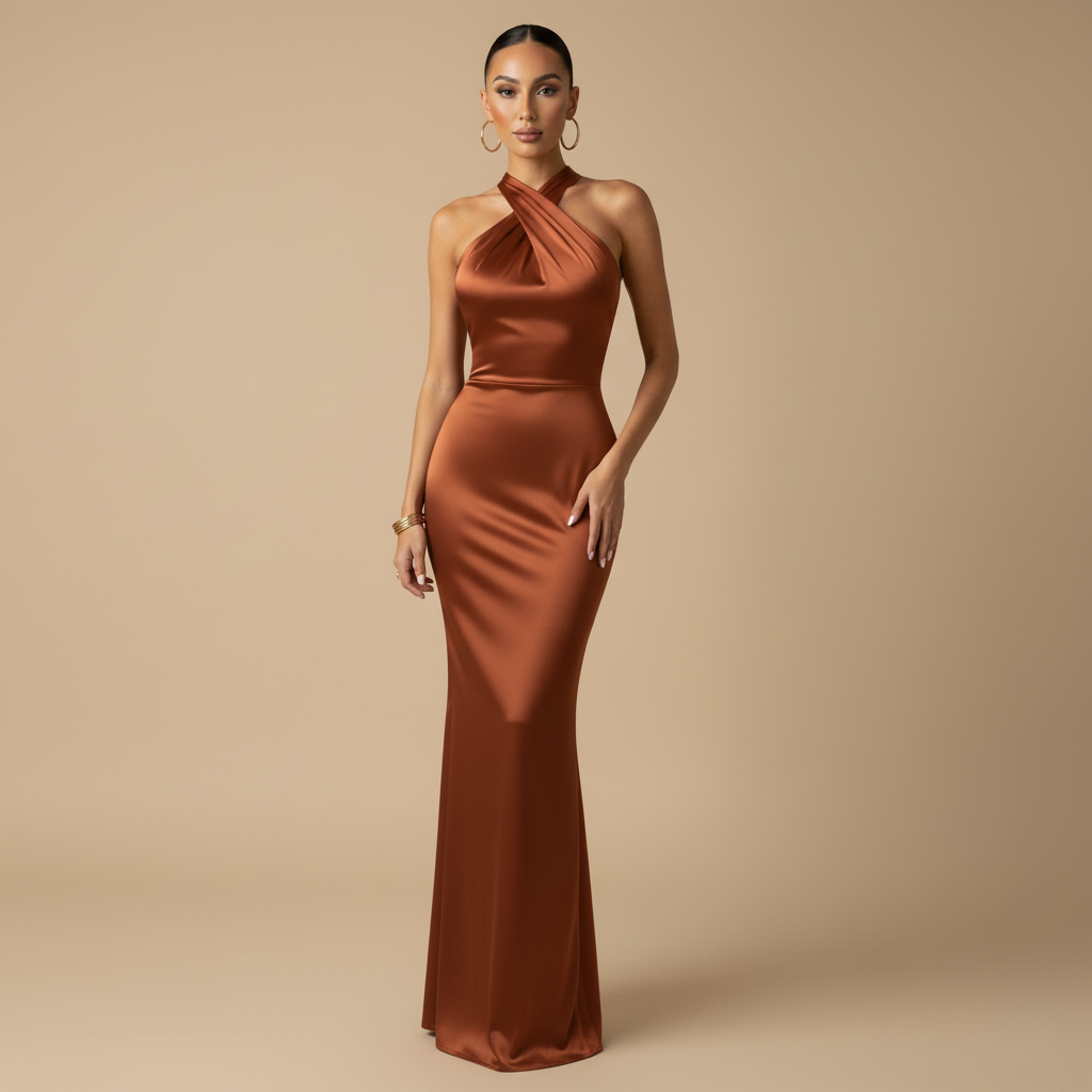 Meerjungfrau Abendkleid für Damen mit Neckholder – Elegante Lange Abendmode für Gala und Festlichkeiten