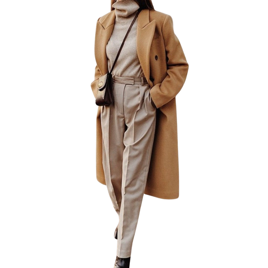 Winter Mantel Damen mit Figurbetonter Passform – Eleganter Wollmantel für Büro und Freizeit