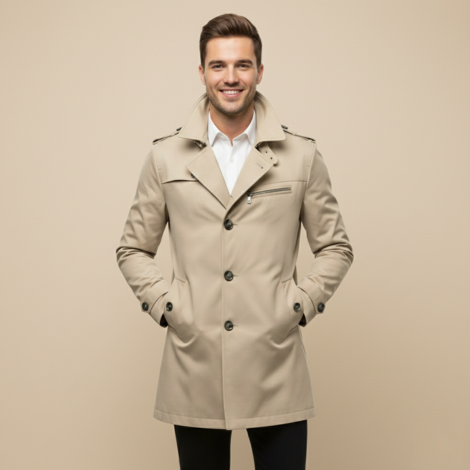 Trenchcoat für Herren im Klassischen Design – Eleganter Business- und Freizeitstil