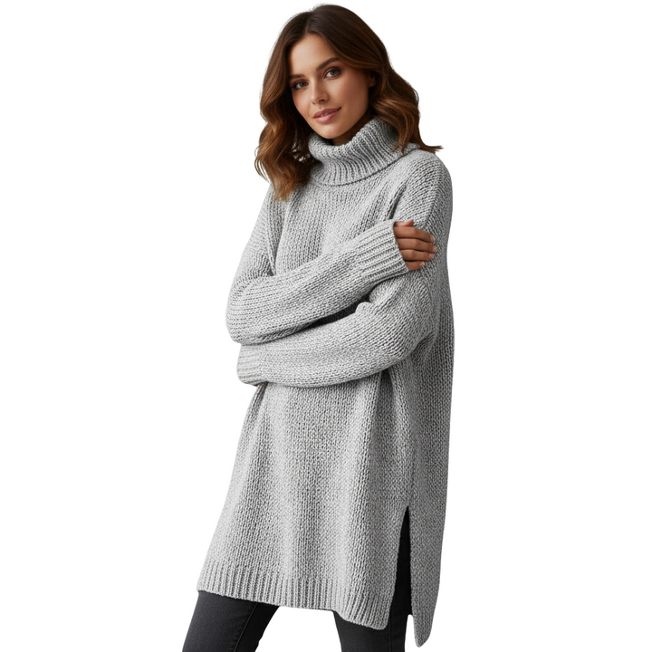 Damenpullover Langer Strickpullover für Kalte Tage – Bequem und Stilvoll für Verschiedene Anlässe