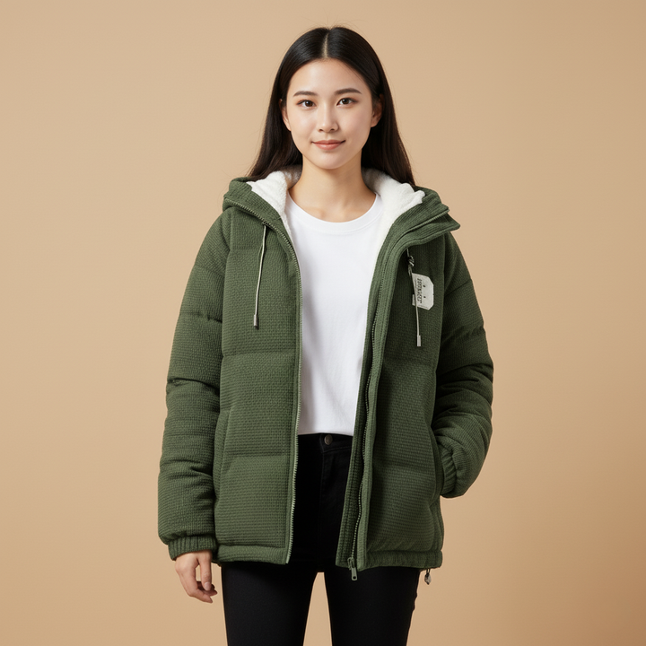 Jacke Fleecegefüttert mit Kapuze – Warme Freizeitjacke für Outdoor-Aktivitäten