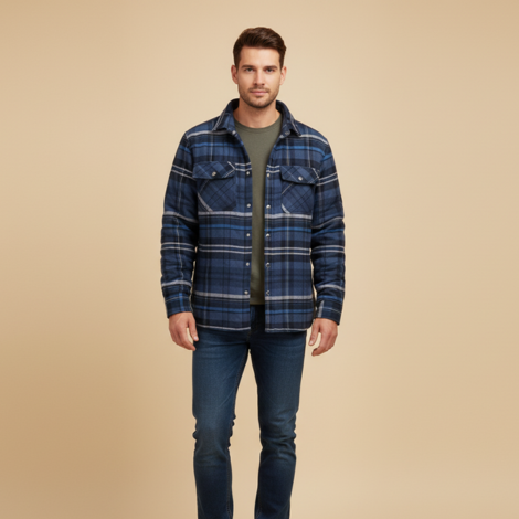 Jacke Herren Holzfäller im Karierten Design für Outdoor-Aktivitäten und Freizeit