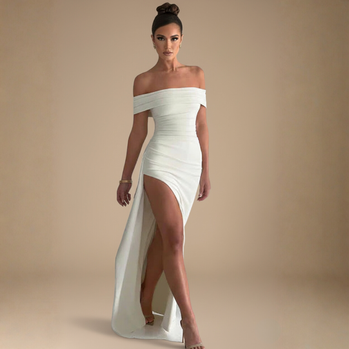 Maxikleid für Frauen mit Eleganter Passform und Dezente Schlitz – Ideal für Abendveranstaltungen und Formelle Anlässe