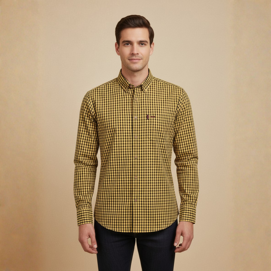 Herrenhemd Karomuster Stilvoll für Frühling - Bequeme Passform, Atmungsaktiv, Vielseitig