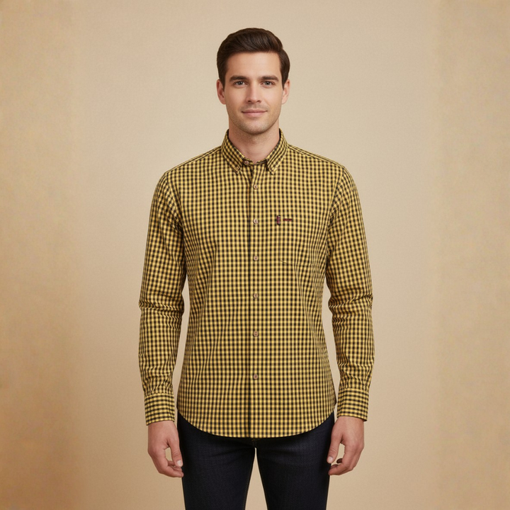 Herrenhemd Karomuster Stilvoll für Frühling - Bequeme Passform, Atmungsaktiv, Vielseitig