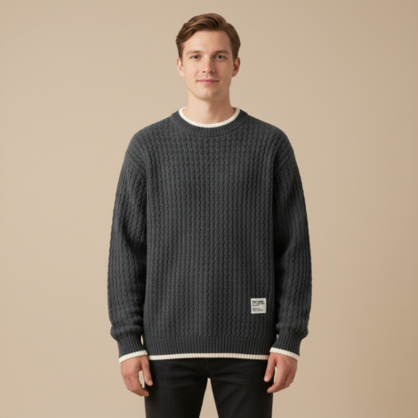 Strickpullover Herren mit Strukturiertem Design – Eleganter Stil für Kalte Tage