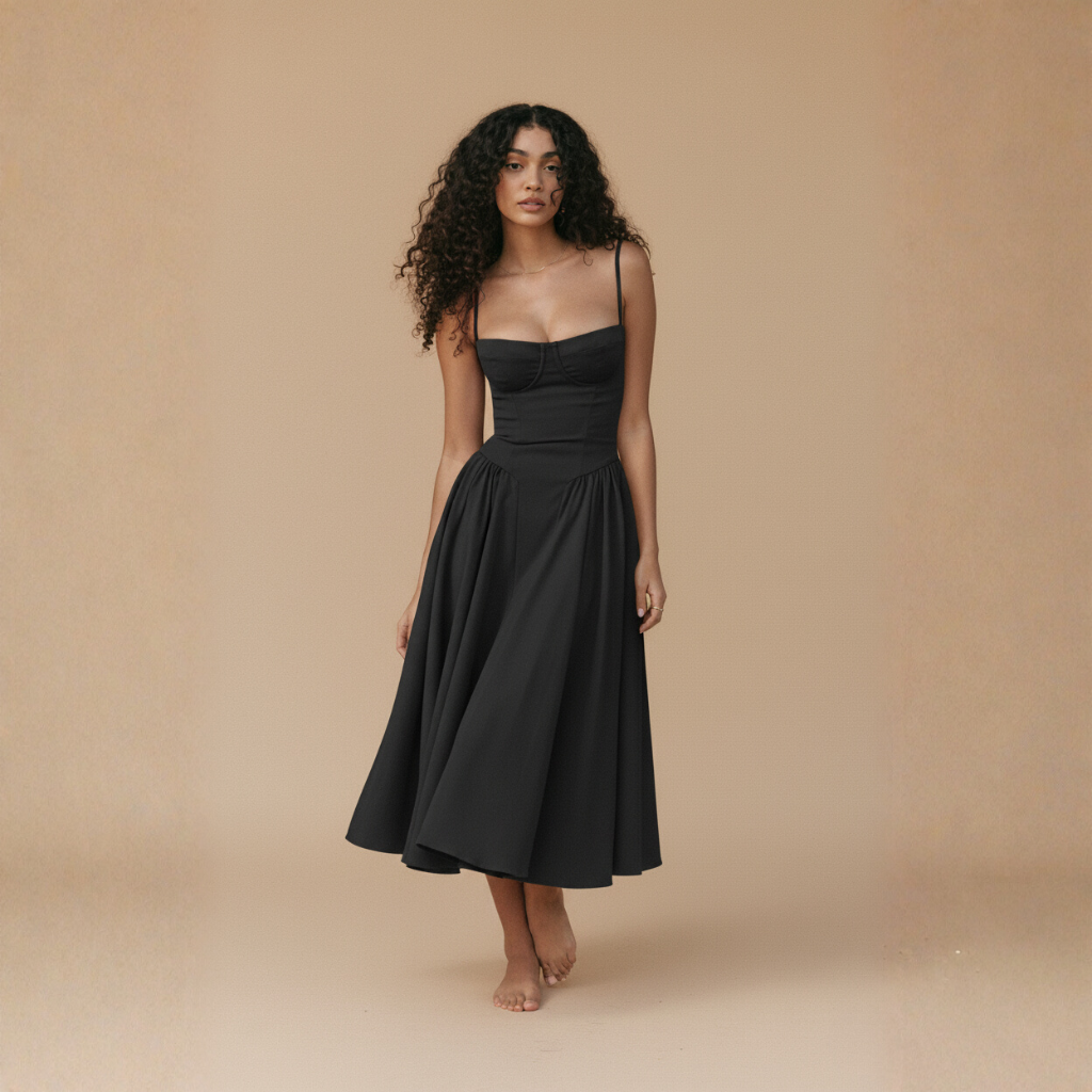 Abendkleid Schulterfrei für Damen – Elegantes Plissee-Kleid für Hochzeiten und festliche Anlässe
