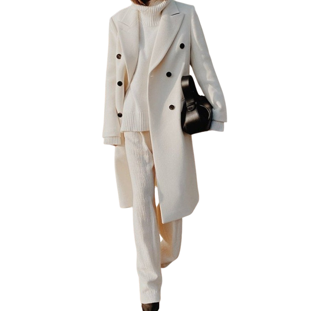 Winter Mantel Damen mit Figurbetonter Passform – Eleganter Wollmantel für Büro und Freizeit