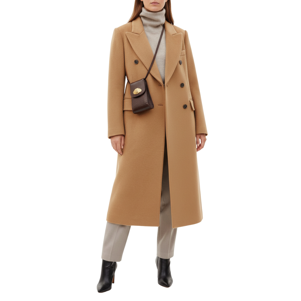 Winter Mantel Damen mit Figurbetonter Passform – Eleganter Wollmantel für Büro und Freizeit
