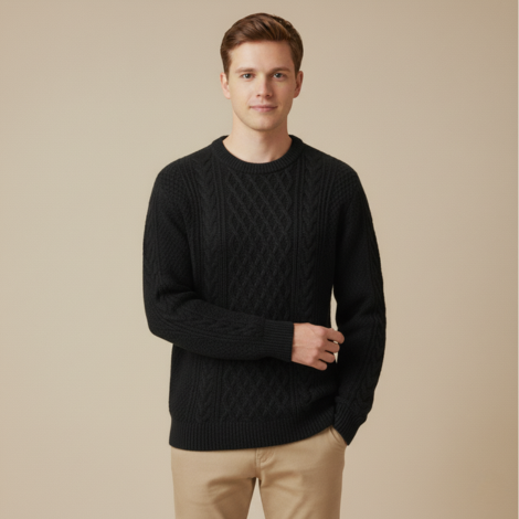 Pullover Herren mit Rundhalsausschnitt – Bequemer Langarm Pullover für Alltag und Freizeit