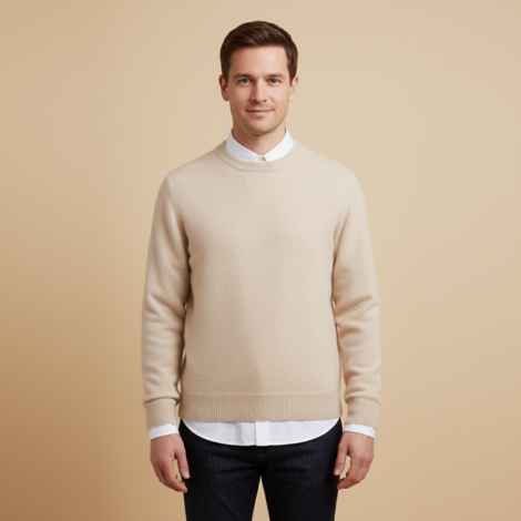 Herren Pullover im Smart Casual Stil mit O-Neck und langen Ärmeln für Herbst und Winter