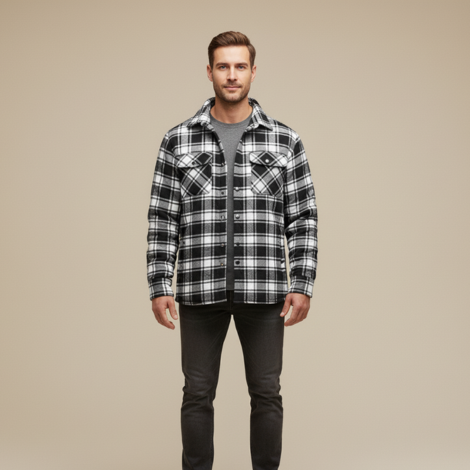 Jacke Herren Holzfäller im Karierten Design für Outdoor-Aktivitäten und Freizeit