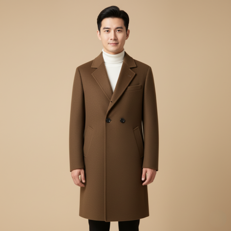 Winter Mantel Herren mit Strukturiertem Design – Eleganter Warmer Stil für Formelle Anlässe