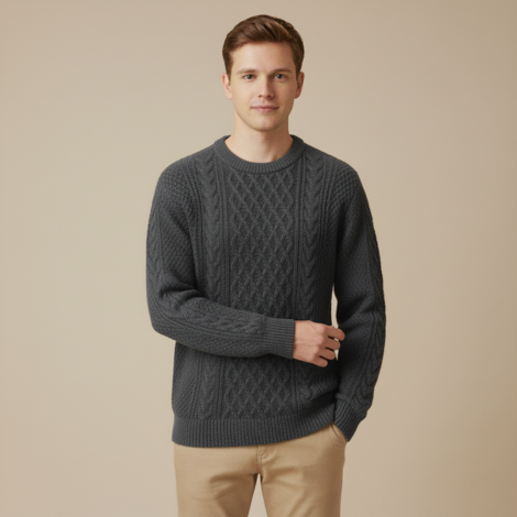 Pullover Herren mit Rundhalsausschnitt – Bequemer Langarm Pullover für Alltag und Freizeit