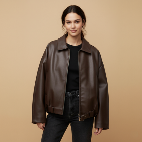 Lederjacke Damen mit Reißverschluss – Stilvolle Designjacke für Elegante Anlässe und Lässige Outfits