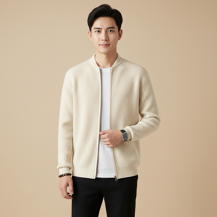 Dicke Herren Strickjacke mit V-Ausschnitt für Herbst und Winter, Pflegeleicht, Verschiedene Farben