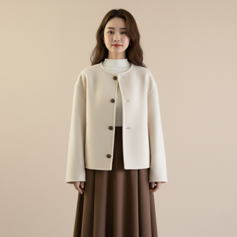 Mäntel Damen – Eleganter Woll-Mantel für Herbst und Winter mit langen Ärmeln