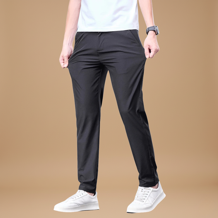 Business Ice Silk Hose – Gerade, Elastischer Bund, Atmungsaktive Herrenanzughose