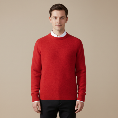 Herren Pullover im Smart Casual Stil mit O-Neck und langen Ärmeln für Herbst und Winter