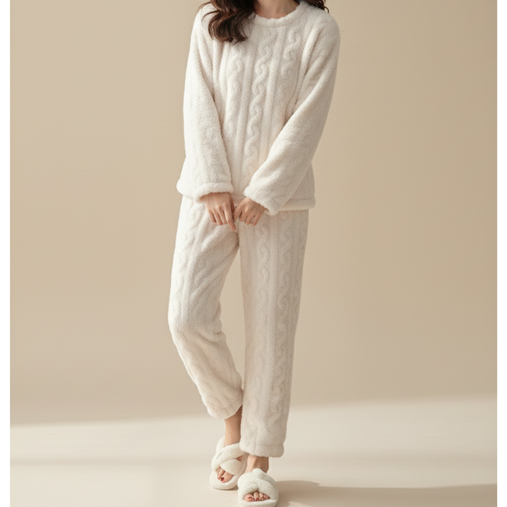 Hausanzug für Damen – Bequemer Zweiteiler für Gemütliche Tage mit Langarm-Pullover und Hose