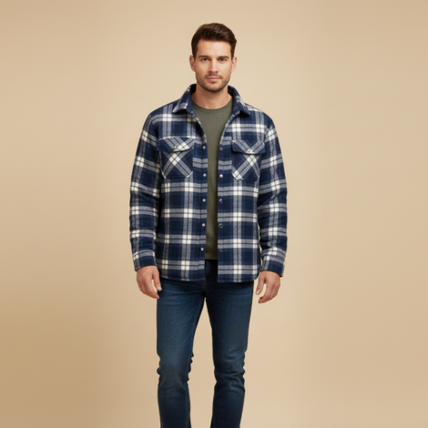 Jacke Herren Holzfäller im Karierten Design für Outdoor-Aktivitäten und Freizeit