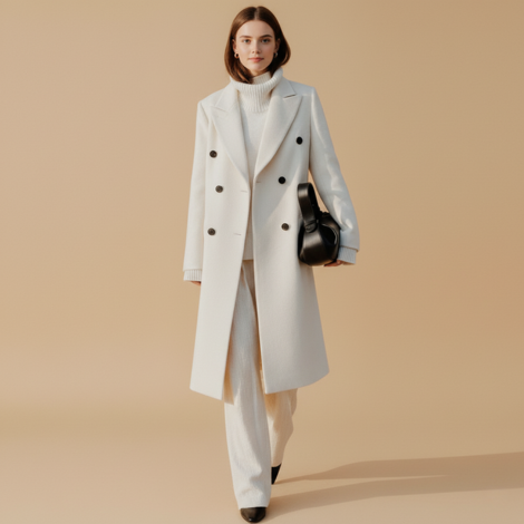 Winter Mantel Damen mit Figurbetonter Passform – Eleganter Wollmantel für Büro und Freizeit