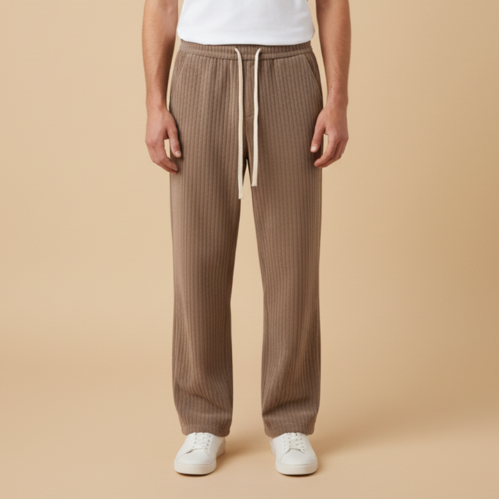 Cord Hosen Herren im Retro-Stil mit Weitem Bein und Elastischem Kordelzug für Lässige Freizeitlooks