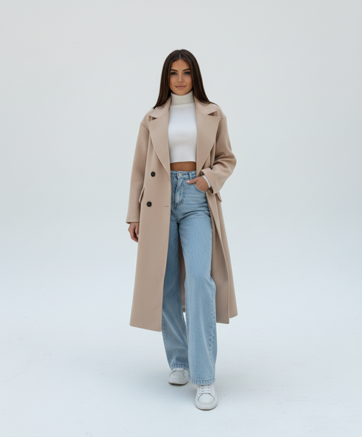 Eleganter Mantel für Damen mit Seitentaschen – Vielseitig für Übergangszeit und Alltag