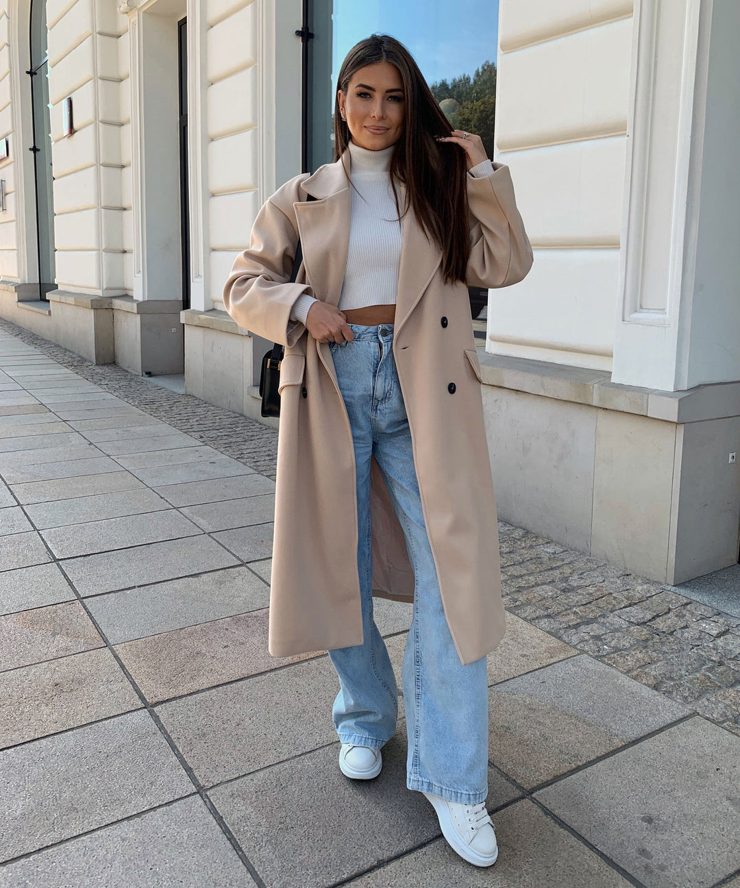 Eleganter Mantel für Damen mit Seitentaschen – Vielseitig für Übergangszeit und Alltag