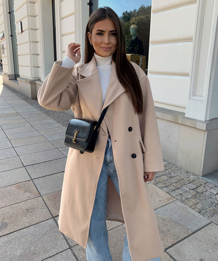Eleganter Mantel für Damen mit Seitentaschen – Vielseitig für Übergangszeit und Alltag