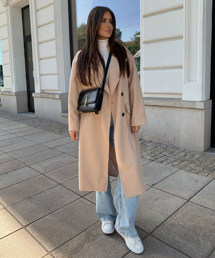 Eleganter Mantel für Damen mit Seitentaschen – Vielseitig für Übergangszeit und Alltag