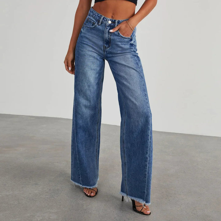 Flared Jeans Damen mit Hohem Bund und Raw-Hem für Urbanen Style 10