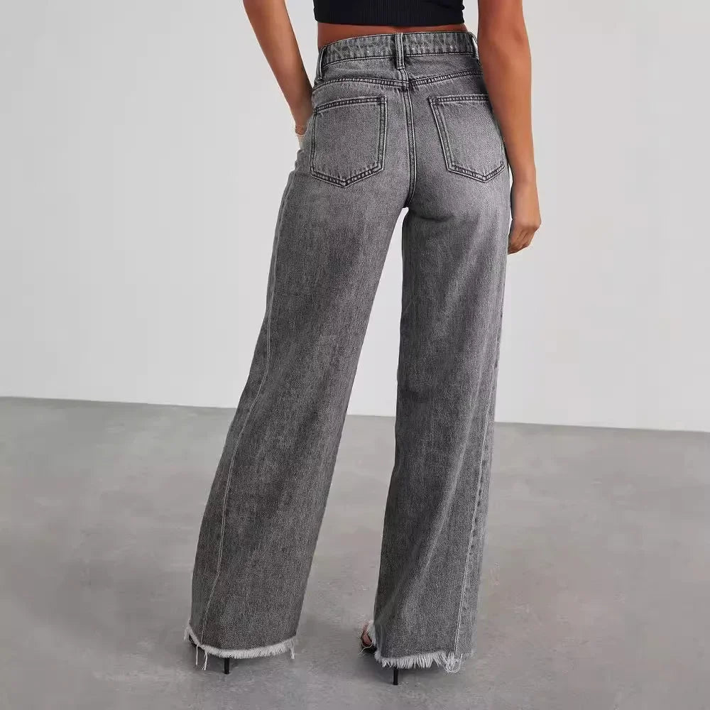 Flared Jeans Damen mit Hohem Bund und Raw-Hem für Urbanen Style 2
