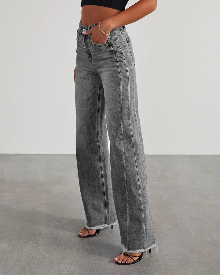 Flared Jeans Damen mit Hohem Bund und Raw-Hem für Urbanen Style 4