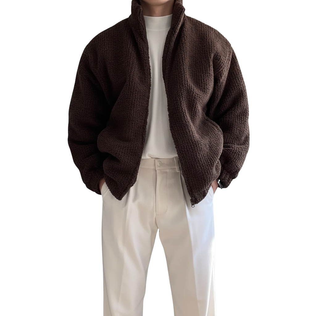 Herren Cordjacke mit Kragen – Bequeme und Warme Kurzjacke für den Herbst