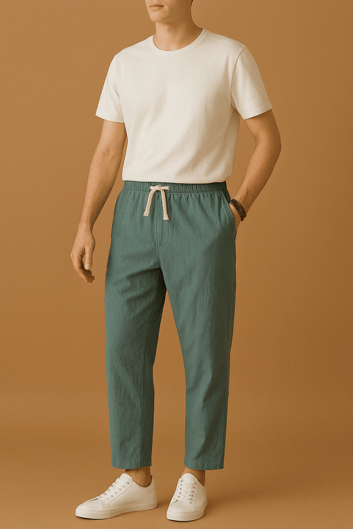 Herren Leinenhose Sommer Leicht Atmungsaktiv
