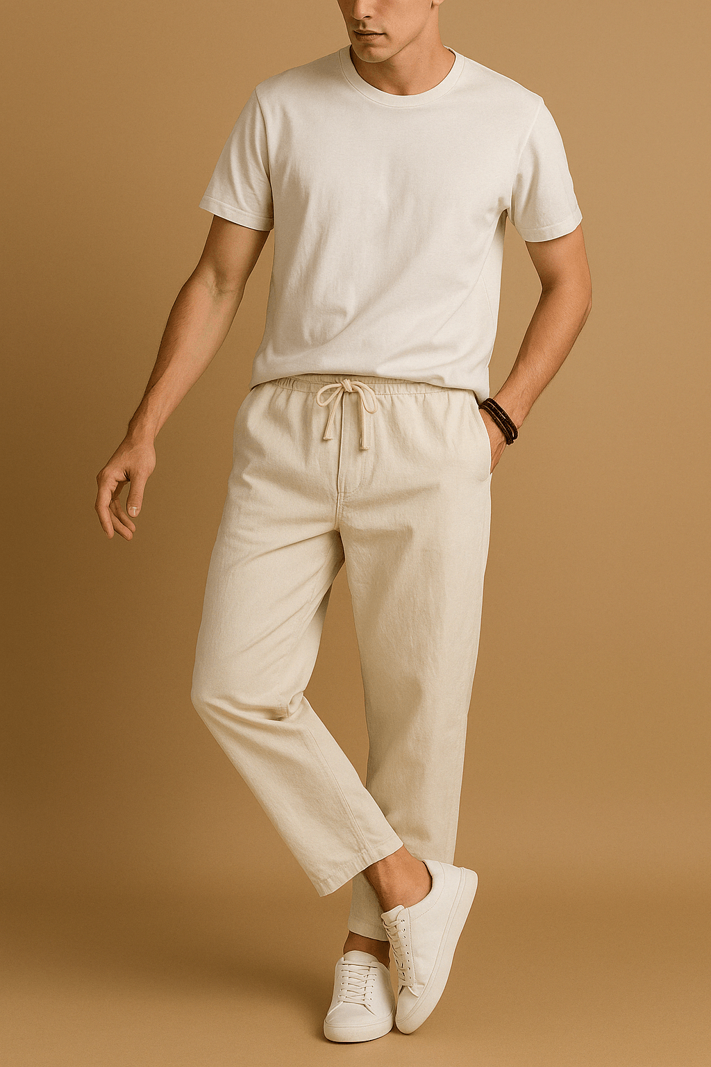 Herren Leinenhose Sommer Leicht Atmungsaktiv