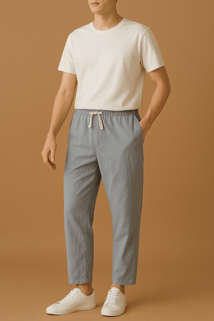 Herren Leinenhose Sommer Leicht Atmungsaktiv
