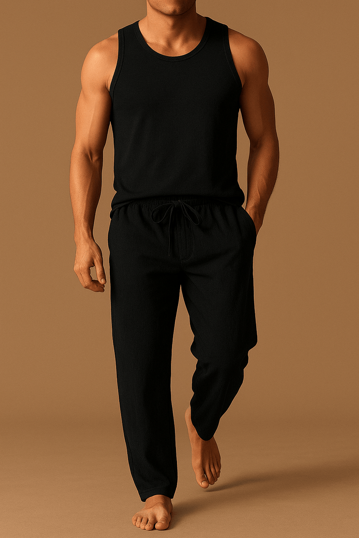 Herren Leinenhose Modern Schnitt Atmungsaktive Leinenmischung